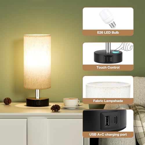 Small Table Lamps for Bedroom set of 2 - Touch Lamps with 3 Way Dimmable - Image 4