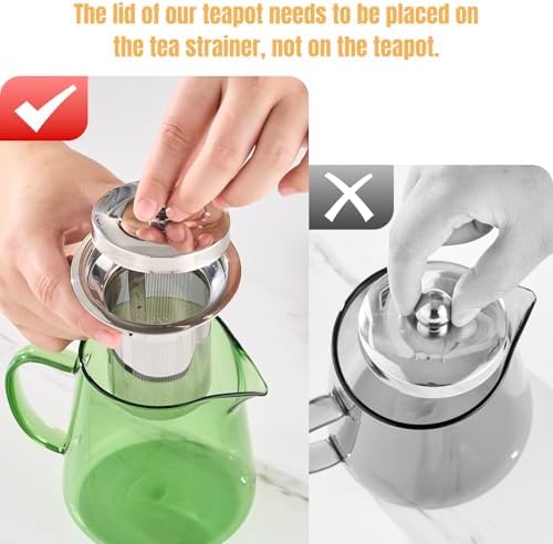 PARACITY Tea Kettle with Infuser, Glass Teapot Stovetop, 18.6 fl oz, 550 ml - Image 5