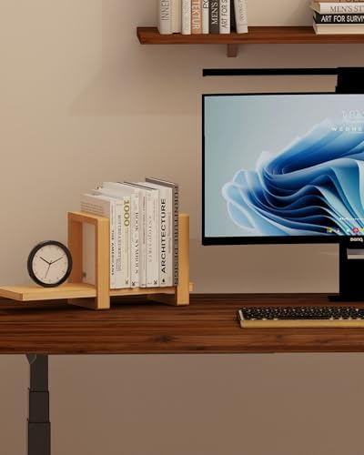 100% Solid Wood Adjustable Desktop Bookshelf, Retro Tabletop Bookshelf, Desk Shelf Living Room, Home, Office, Perfect for Magazine, Books, Cookbooks, No Tools Required to Assemble - Image 6