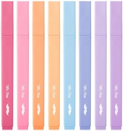 Mr. Pen- Aesthetic Highlighters No Bleed, 8 Pack, Assorted Colors | Chisel Tip, Cute Highlighters Assorted Colors for Journaling, Highlighting, Underlining, Fast Dry, Back to School Supplies by MrPen