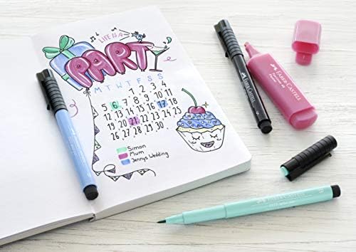 Faber-Castell Bullet Journaling Supply Set - No Bleed Planner Pens and Highlighter with Dot Journal, 9 Piece Set - Image 3