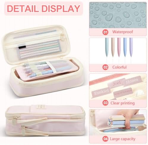 Jutom 110 Pcs Bible Study Supplies Bible Journaling Kit with Canvas Tote Bag Pen Case Notebook Highlighters Pen Sticky Note Tabs Page Markers Stickers Tape for Women Christian Christmas Gift(Pink) - Image 6