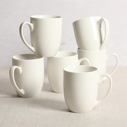 Gibson Home Great Essentials 16 Ounce Porcelain Coffee Mugs - Set of 6 - Cups for Latte, Hot Tea, Cappuccino, Mocha, Espresso, Cocoa - Image 2