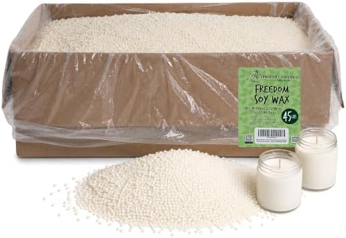 American Soy Organics Freedom Soy Wax Beads, All-Natural Candle Wax, 45 lbs by AmericanSoyOrganics