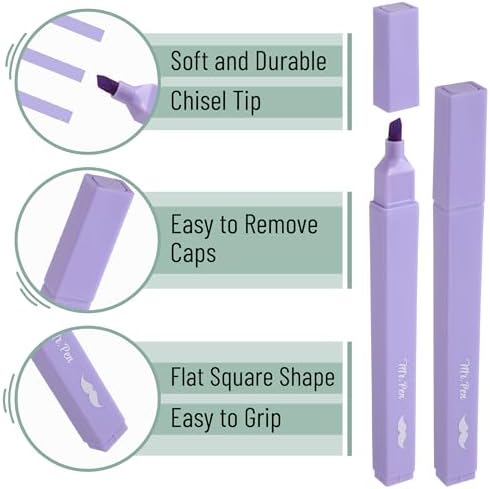 Mr. Pen- Aesthetic Highlighters No Bleed, 10 Pack, Assorted Colors | Chisel Tip, Cute Highlighters Assorted Colors for Journaling, Highlighting, Underlining, Fast Dry, Back to School Supplies - Image 4