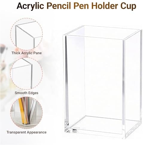 3 Pcs Acrylic Pen Pencil holder and Sticky Note Holder,Clear Desk Organizer,Desk Accessories for Office School Home - Image 5