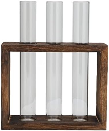 GLOGLOW Plant Propagation Station,Tiered Hydroponic Planters Pots with Wooden Stand and Glass Test Tubes, Home Decoration Vase and Gifts for Women Mom Plant Lovers Unique by GLOGLOW
