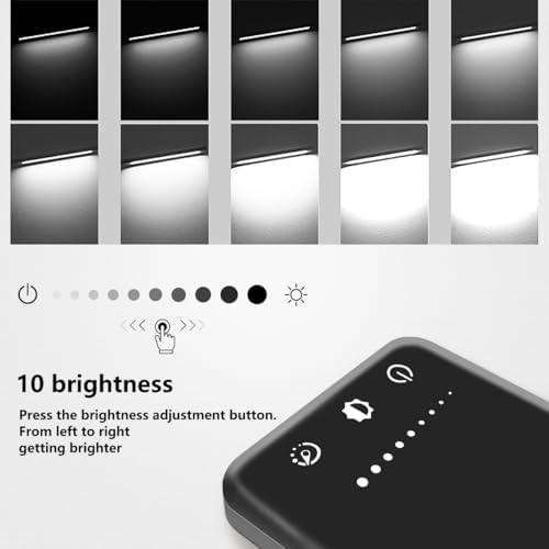 White crown LED Desk Lamp Dimmable Table Lamp Reading Lamp with USB Charging Port, 5 Lighting Modes, Sensitive Control, 30/60 Minutes Timer (Black, First-Generation) - Image 3