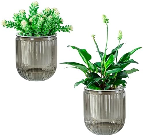 Melphoe Self Watering Pots for Indoor Plants Planter, 4.7 Inch 2 Pack Planters Self Watering Plant Pots for Flower, Houseplants, Succulent, African Violets and Cactus with Drainage by Melphoe