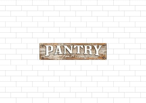 Vintage Tin Pantry Open 24 Hours Sign Retro Metal Sign Suitable For Home And Pantry - Multi-Purpose For Indoor/Outdoor Use Plaque 4x16 Inch - Image 6