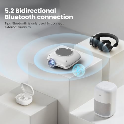 HOMPOW Mini Projector, 1080P Supported Portable Bluetooth projector - Image 2