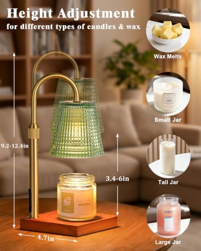 Green Candle Warmer Lamp with Timer, House Warming Gifts New Home Decor - Image 3