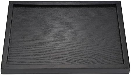 Solid Wood Serving Tray Rectangle Non-Slip Tea Coffee Snack Plate Food Meals Serving Tray with Raised Edges for Home Kitchen Restaurant(11.81x7.87x0.79, Black) - Image 6