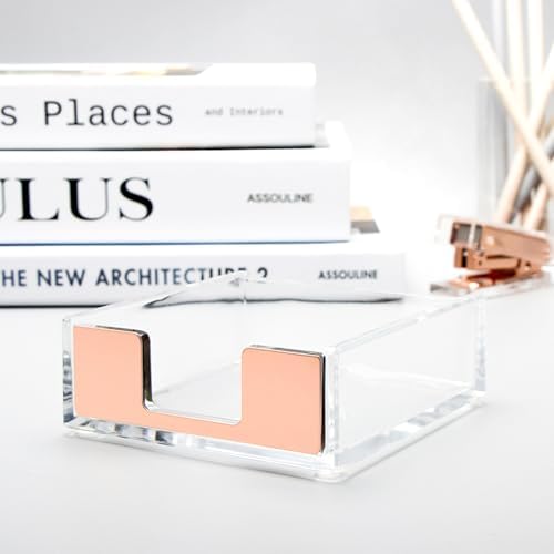 NatSumeBasics Rose Gold Sticky Note Holder, Memo Holder Note Pad Dispenser - Image 4