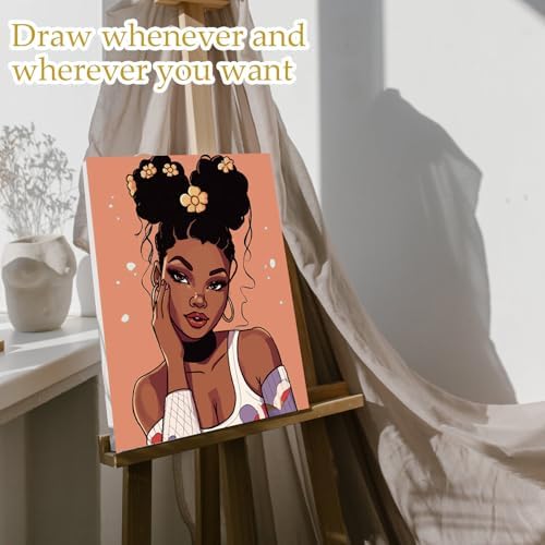 Ctosree 12 Pcs Pre Drawn Canvas for Painting,Charming Lady,8 x 10 Inch - Image 4