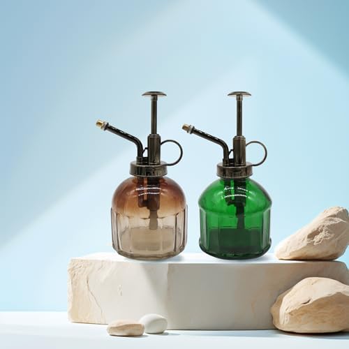 Glass Plant Mister Spray Bottle, 200ML Vintage Plant Spritzer, Succulent Watering Bottle Glass with Top Pump, Small Plants Sprayer Watering Can for Indoor Outdoor House(Light Brown) - Image 7