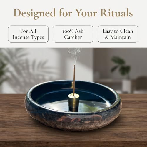 6 Inch Japanese Incense Holder for Stick,Ceramic Handmade Black - Image 2