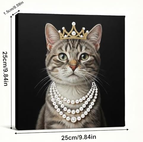 LQCrafK DIY Pearl Art Painting Handcraft Kit for Adults Beginners with Tools and Framed Painting, Creative Design,Self-Adhesive, Healing Stress-Relieving Home Wall Decoration-Royal Cat - Image 6