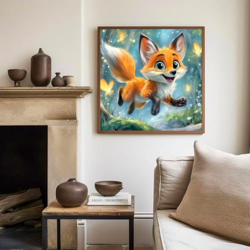 Mandun Fox Paint by Numbers Kit for Kids, 8x8 inch - Image 2