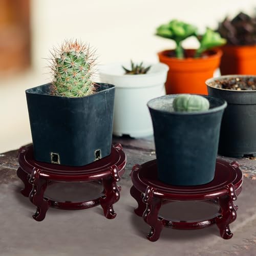 Geetery 1 Pcs 4–12 in Oriental Wooden Plant Stand Indoor Vase Stand, 6 in - Image 5