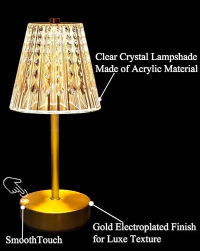 Set of 2 Rechargeable Table Lamps-Small Size Battery Powered Lamps-Cordless Desk Lamp for Restaurant Dinner Bathroom Kitchen Countertop Tabletop Ambient Lighting-Brushed Brass Gold Wireless Lamps - Image 7
