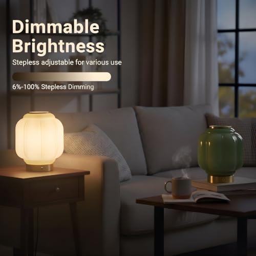 Mushroom Lamp, Cordless Rechargeable Table Lamp for Bedroom & Nightstand, 4W Dimmable Bedside Light, Small Mid Century Modern Desk Lamp for Living Room & Home Decor - Image 4