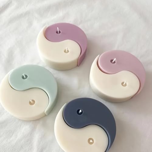 Candle Molds - Silicone Mold for Candles Making, DIY 3D Moulds for Soy Wax, Beeswax, Scented Candle, Valentine's Day Gifts (Tai-ji) - Image 2