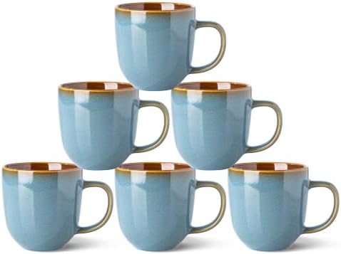 LERATIO Ceramic Coffee Mugs Set of 6,12oz Handmade Coffee Mugs Set by LeRatio