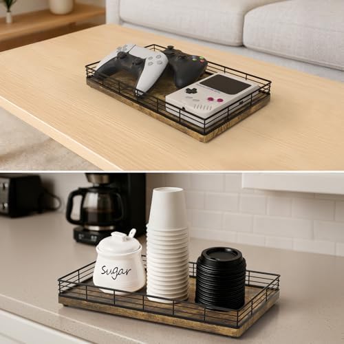 Bathroom Vanity Tray, 13" x 8" Decorative Wooden Tray for Countertop - Image 5