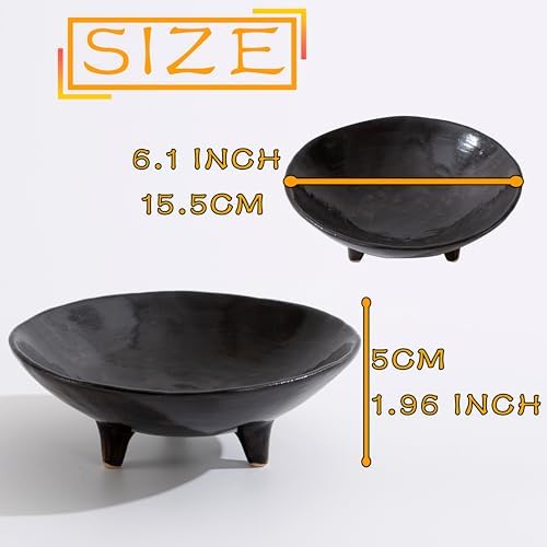 6" Decorative Bowl, Multi-Purpose Black Decorative Bowls for Keys, Candy and Home Decor, Small Ceramic Bowl - Image 2