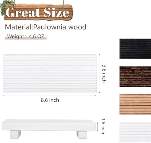 Bathroom Sink Tray Wood Riser Display Kitchen Decor Soap Holder, White - Image 3