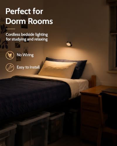 Rechargeable Wall Sconces with Remote, Magnetic Wall Lights, Black - Image 4