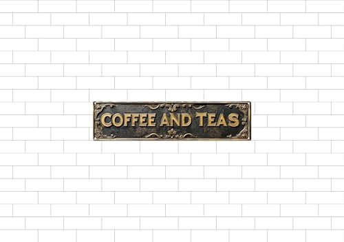Vintage Tin Coffee And Teas Sign Retro Metal Sign Suitable For Home Street Shop Coffee Bar Tea Bar - Multi-Purpose For Indoor/Outdoor Use Plaque 4x16 Inch - Image 6