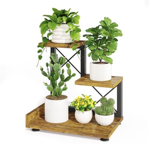 iDavosic.ly Table Top Small Plant Stand, Succulent Holder for Desk, Brown by iDavosicly