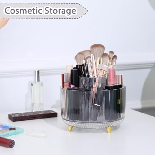 SKYDUE Rotating Pencil Pen Holder, Pen Organizer with 5 Slots - Aesthetic Desk Organizer and Accessories for School, Home, Office Supplies - Image 4