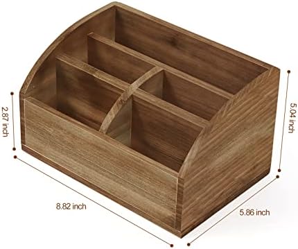 OKSQW Wooden Desk Organizer, Solid Wood Pen Holder for Desktop Organizer, No Need Assembly, Home Office Supplies Workspace Organizers Mail Holder Remote Control Countertop Storage Box - Image 2