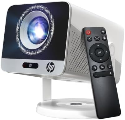 HP MC425 Portable Full HD Projector, WiFi and Bluetooth, Short Throw Lens, 4K Support, Auto Focus & Keystone Correction, Designed to work with PD Power Bank for Home Theater and Outdoor Movies by HP