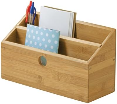 Lipper International 808 Bamboo Wood 2-Slot Office Supply Desk Organizer, 10 3/4" x 4 1/8" x 6" - Image 3