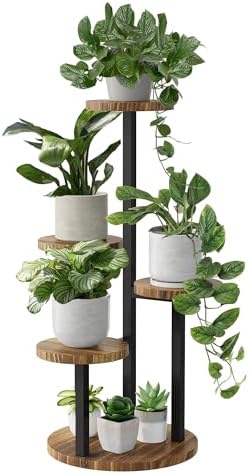Bamworld Plant Stand Indoor Wood Plant Stand 4 Tier Brown by Bamworld