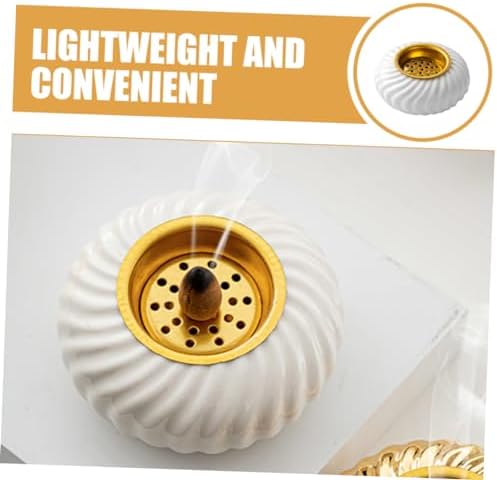 Ceramic Incense Holder Round White Bowl Shaped Decorative Censer - Image 7