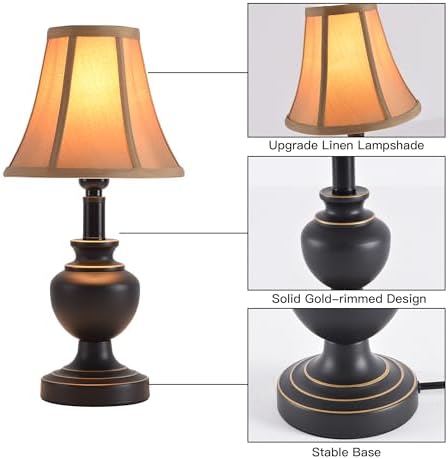 Traditional Table Lamp, Desk Lamp for Living Room with Fabric Shade - Image 3