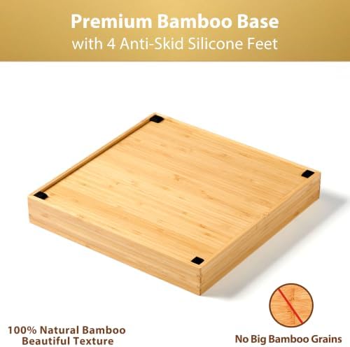 Umilife Bamboo Desk Drawer Organizer, Wood Office Junk Tray, 12"x12" - Image 6