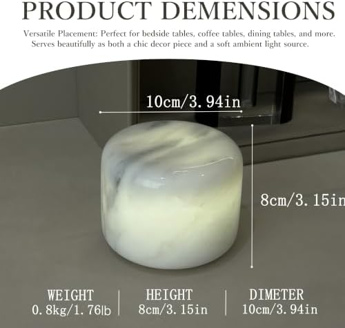 Marmor Marble Lamp Table Lamp Unique Stone Touch Lamp Pat Lamp Type-C 3 Way Bedside Lamp Ambient Light Bedroom Stands Night Light Decorative LED Warm Portable Lamp Rechargeable - Image 3