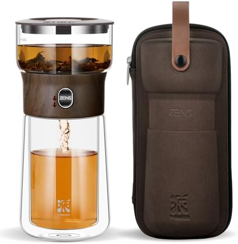 ZENS Glass Infuser Teapot, One Touch Tea Maker for Loose Leaf Tea by ZENSLIFESTYLE