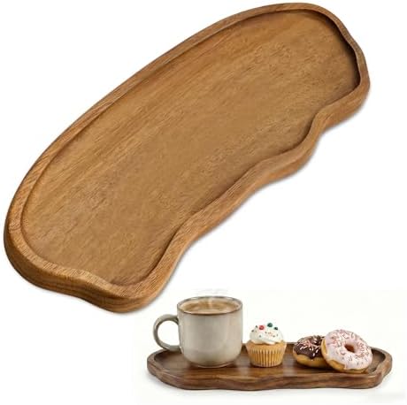 Small Wooden Tray | Acacia Wood Tray for Vanity, Bathroom Counter, Coffee Table & Toilet | Perfect for Jewelry, Remote, Perfumes & Catch All | Mini Charcuterie Board Serving Platter (Cloud Shape) by Unknown