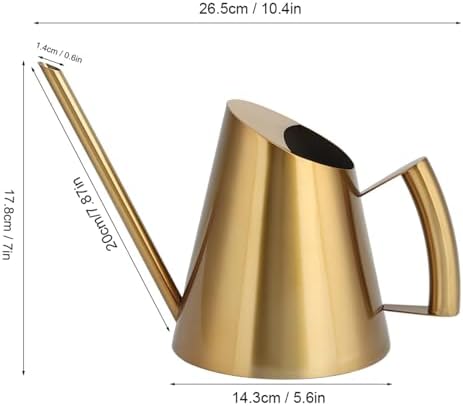 50.8 oz Watering Can Indoor Plants Stainless Steel Plant Waterer Watering Pot Sprinkle Pot Garden Flowers Plants Flower Tool Gold Watering Can with Long Spout (1500ml) - Image 2