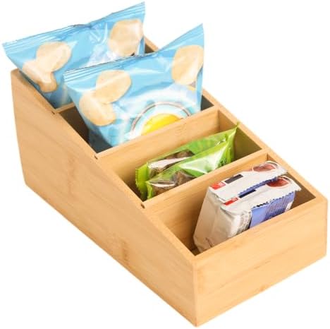 2 Pack Bamboo Snack Organizer, 4 Section - Image 7