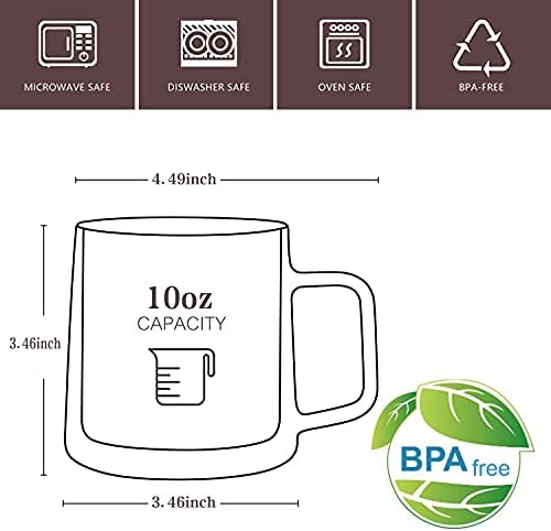 CNGLASS 10oz Glass Coffee Mugs,Double Wall Insulated Glass Mugs with Handle,Clear Espresso Mug for Latte,Cappuccino,Tea Bag,Set of 2 - Image 2