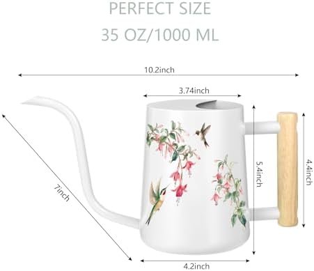 Watering Can Indoor Plants, 35oz Small Stainless Steel Metal Watering Can Modern Decorative Watering Pot with Long Spout for Indoor House Plant Bonsai Garden Flowers (White 1) - Image 4