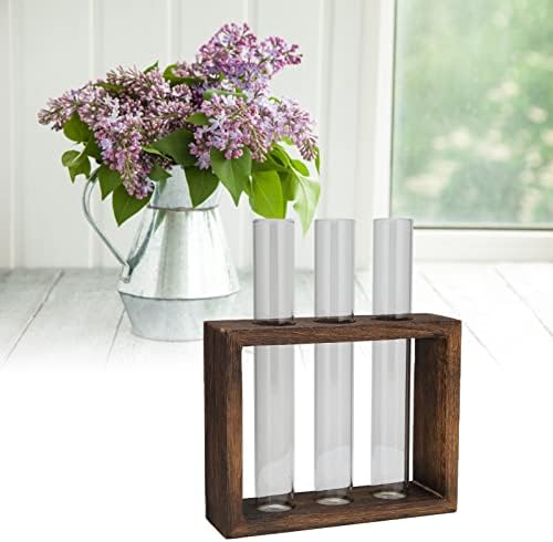 GLOGLOW Plant Propagation Station,Tiered Hydroponic Planters Pots with Wooden Stand and Glass Test Tubes, Home Decoration Vase and Gifts for Women Mom Plant Lovers Unique - Image 4